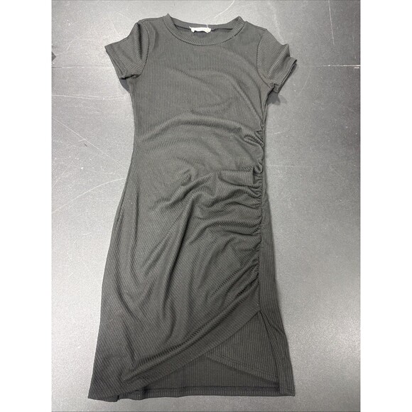 Dresses & Skirts - Women’s Altered State XS Black Rib-Knit Bodycon Midi Dress Split Hem